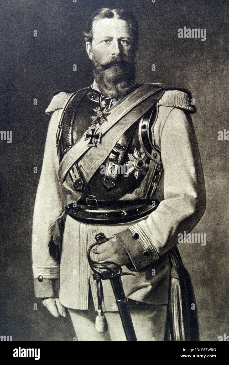 Kaiser Federico III (Friedrich III), 1831 - 15 giugno 1888. Il tedesco imperatore e re di Prussia per 99 giorni nel 1888, anno dei Tre Imperatori. Federico era affetto da cancro alla laringe quando morì il 15 giugno 1888, di anni 56, in seguito fallito trattamenti medici per la sua condizione. Foto Stock