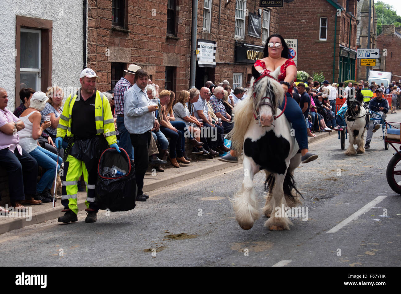 Appleby Horse Fair, Cumbria. Incontro annuale di zingari e nomadi nella città di Appleby-in-Westmoreland Foto Stock