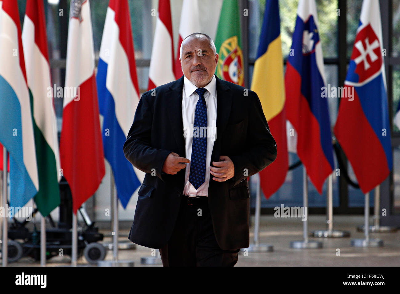 Bruxelles, Belgio su Jun. 29, 2018. Boyko Borissov, Primo Ministro della Bulgaria per un incontro con i leader dell' Unione hanno Credito: ALEXANDROS MICHAILIDIS/Alamy Live News Foto Stock