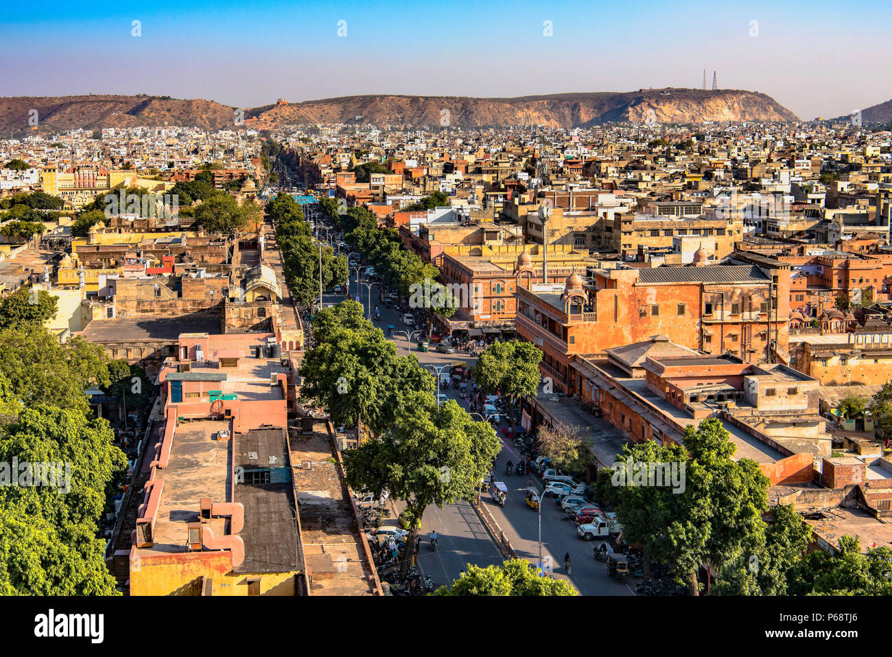 INDIA RAJASTHAN Jaipur. Vista città Foto Stock