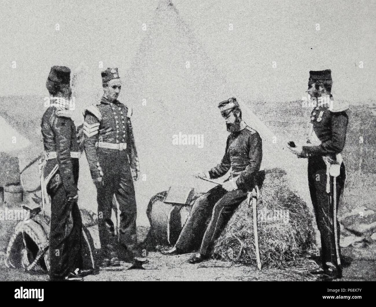 Incisione di generale Sir Mark Walker (1827-1902) che è nato in Irlanda. Egli è stato un destinatario irlandese della Victoria Cross, il più alto e il più prestigioso premio per la galanteria di fronte al nemico che possono essere concessi a British Commonwealth e forze. Datata 1854 Foto Stock
