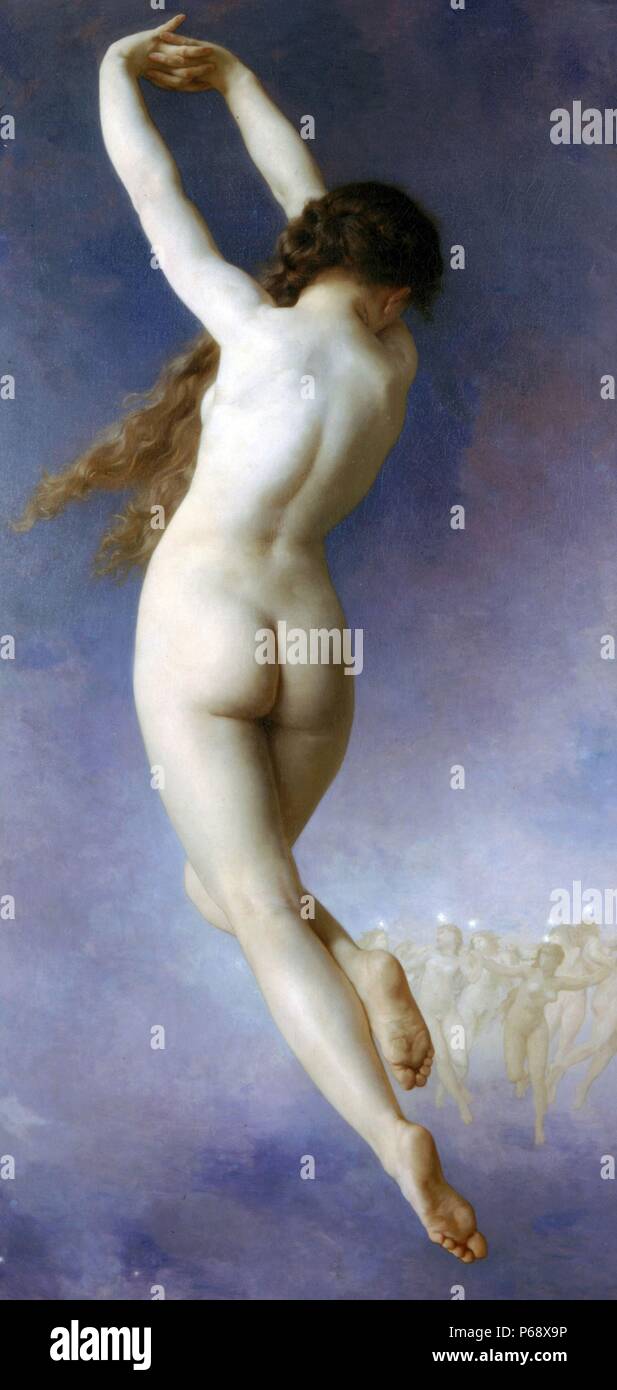 Pittura intitolato 'Lost Pleiade' dipinta da William Adolphe Bouguereau (1825-1905), francese pittore accademico. Datata 1884. Foto Stock