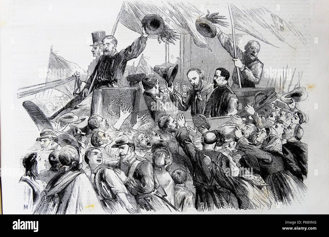 Garibaldi è entrata in Napoli. Un bozzetto in Strada di Toledo; da T. Nast. Foto Stock