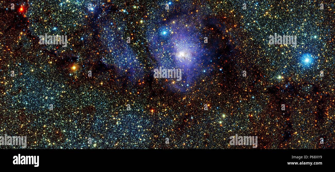 Vista a raggi infrarossi della Nebulosa Laguna, anche noto come Messier 8. Datata 2010 Foto Stock