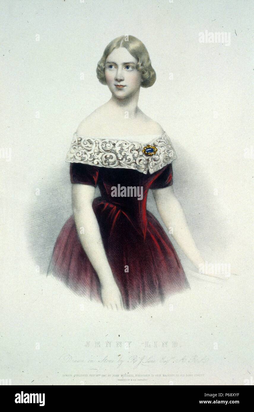 Svedese cantante lirica Johanna Maria Lind (1820-1887) spesso noto come ''Swedish Nightingale''. Datata 1850 Foto Stock