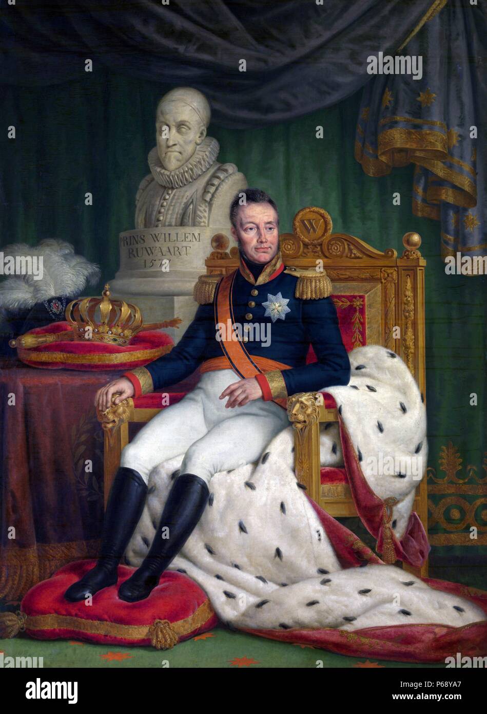 Ritratto di Guglielmo I (1772-1843), Re dei Paesi Bassi e del principe di Orange. Datata 1827 Foto Stock