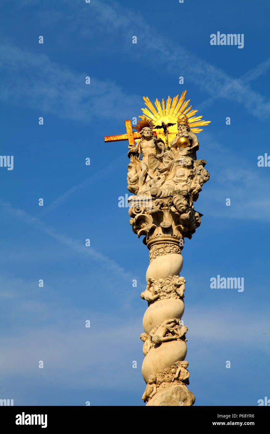 Ungheria Sopron, la piazza principale, la trinità colonna, Foto Stock