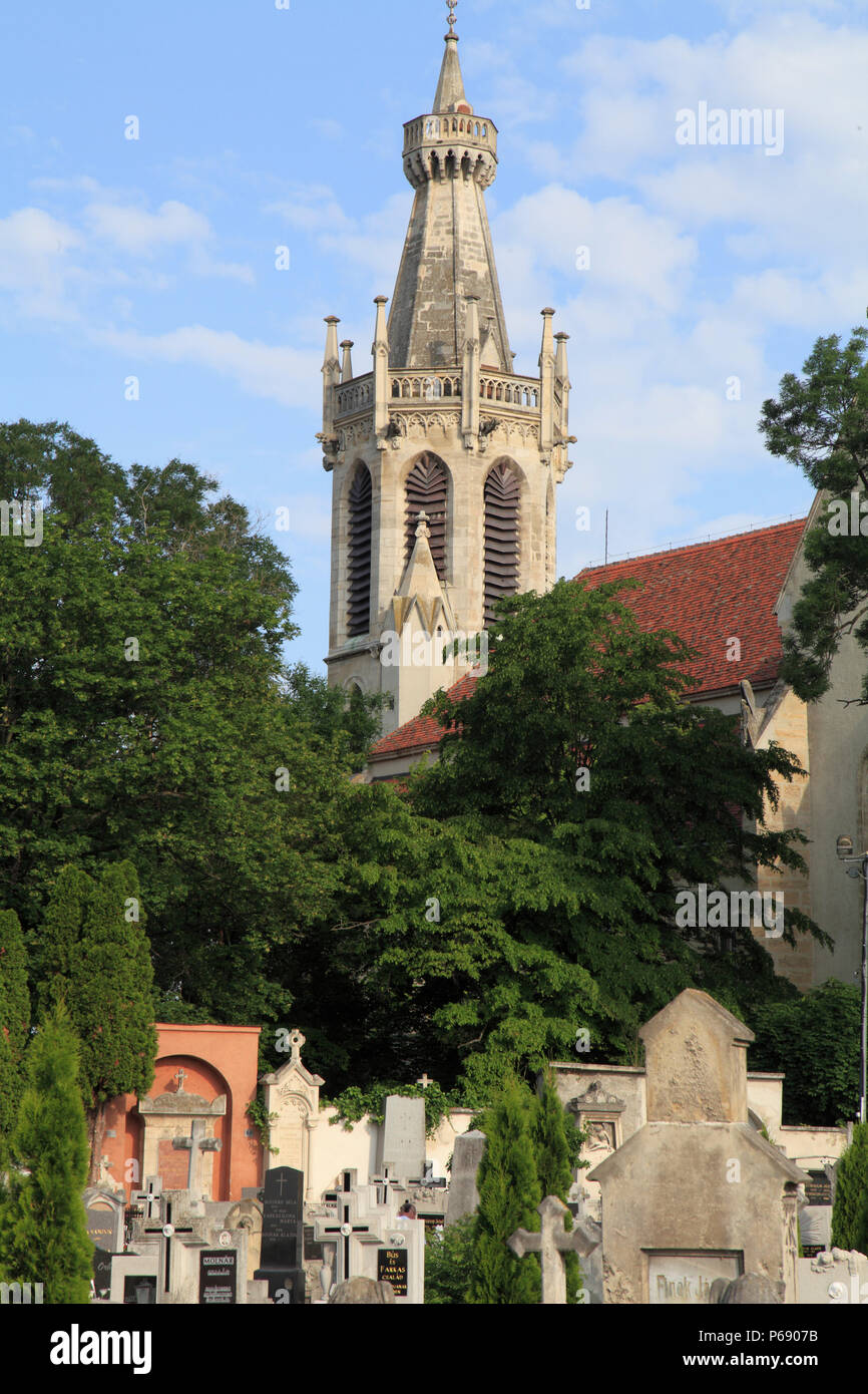 Ungheria Sopron, St Michael chiesa cattolica, cimitero, Foto Stock