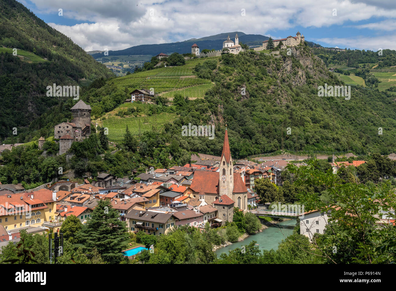 Chiusa, chiusa, Valle Isarco, Alto Adige, Dolomiti, Italia, Europa Foto Stock
