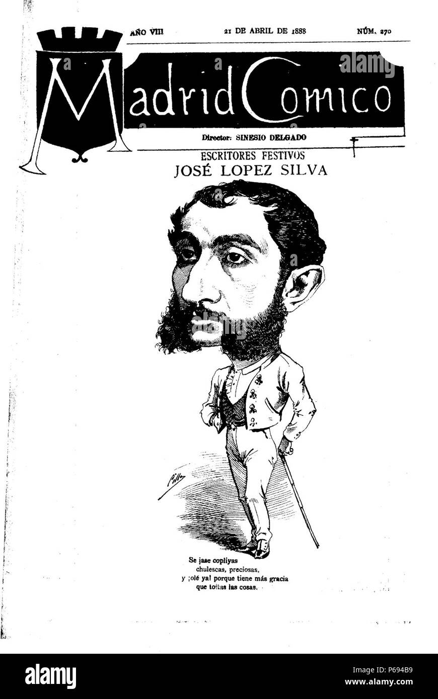 1888-04-21, Madrid Cómico, de Cilla, José López Silva. Foto Stock