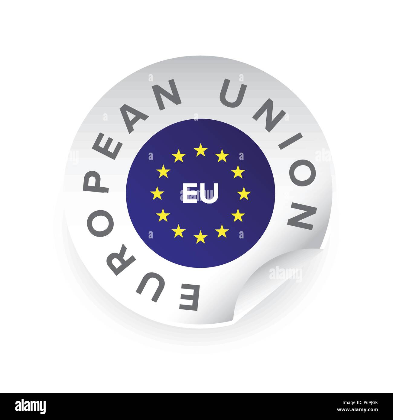 Ue - Unione europea adesivo del logo Illustrazione Vettoriale