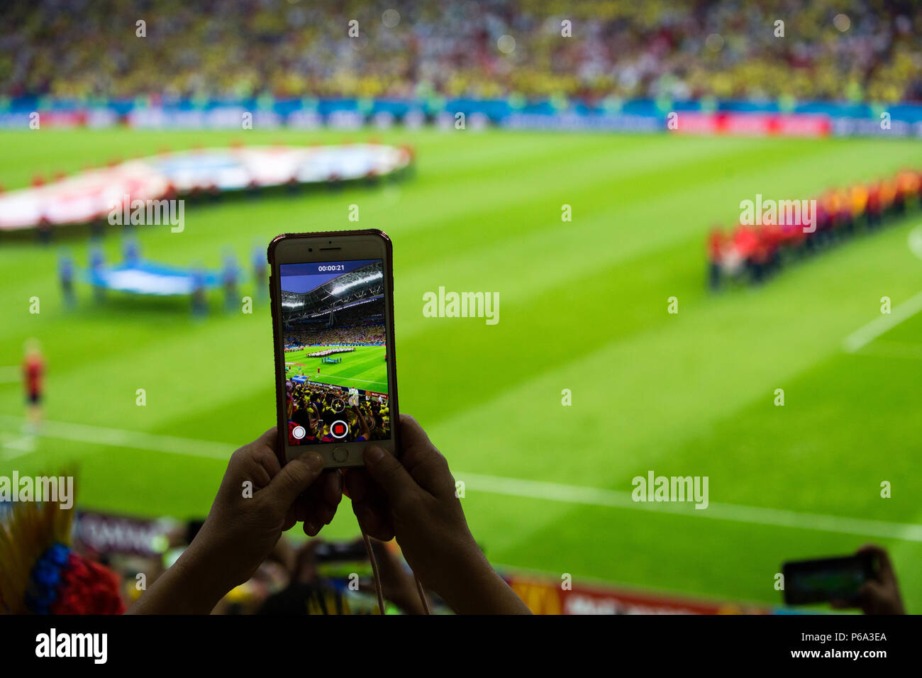 Colombia sconfigge la Polonia alla Coppa del Mondo di Russia 2018 a Kazan Arena il 25 giugno 2018. Foto Stock