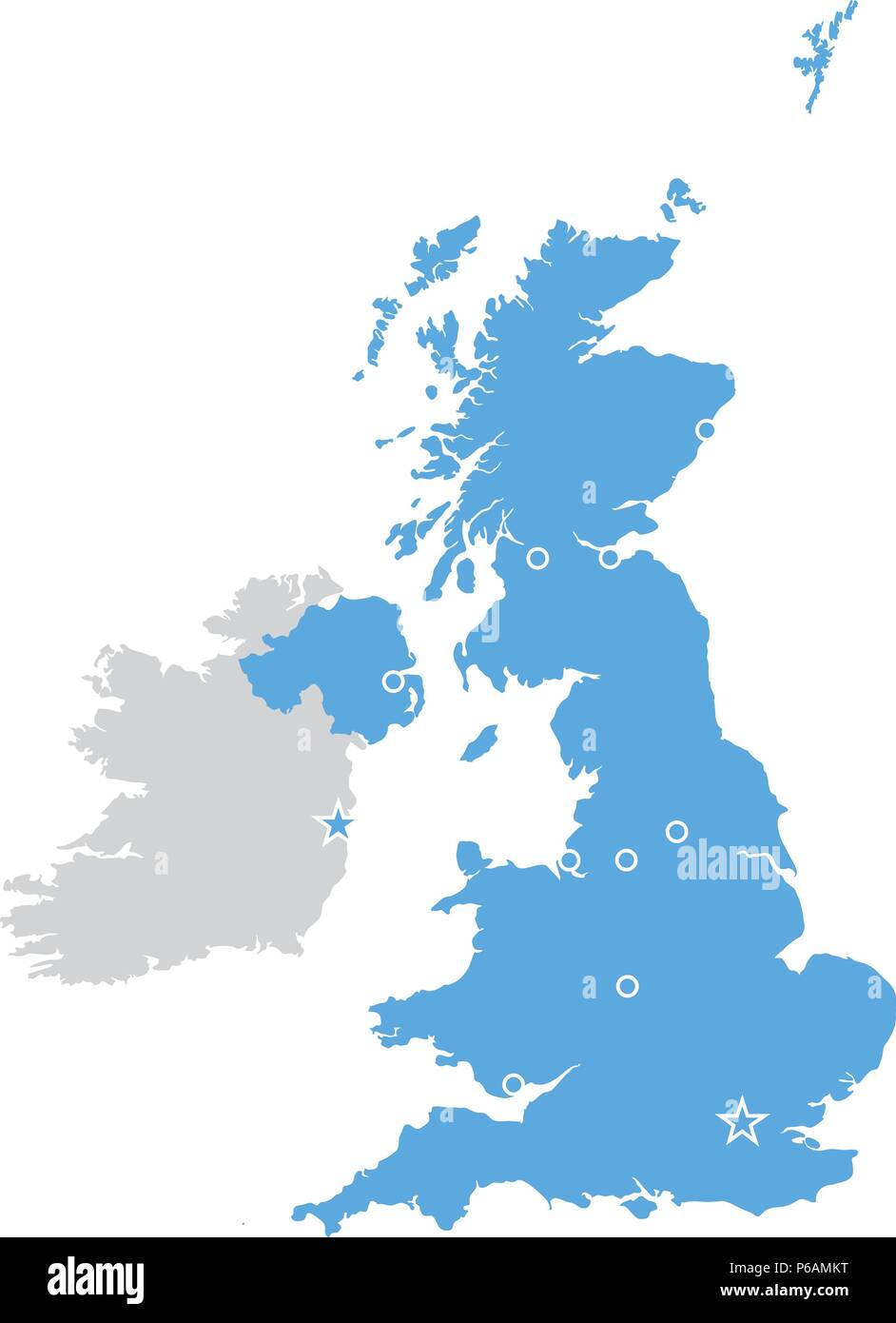 Gran Bretagna mappa - Regno Unito, Scozia e Irlanda il contorno Illustrazione Vettoriale