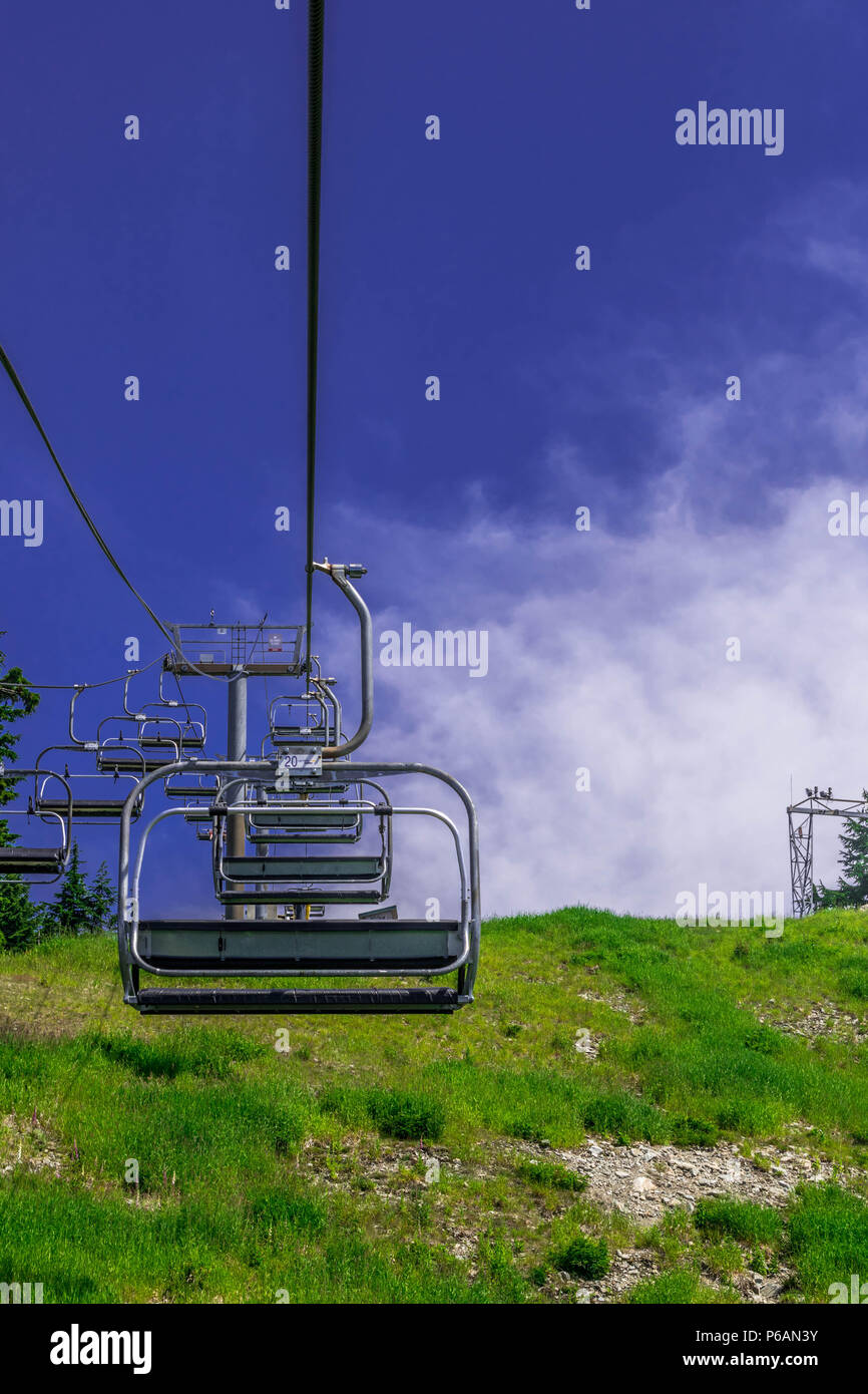 Seggiovia a Cypress Mountain ski area in estate, Vancouver BC Canada Foto Stock