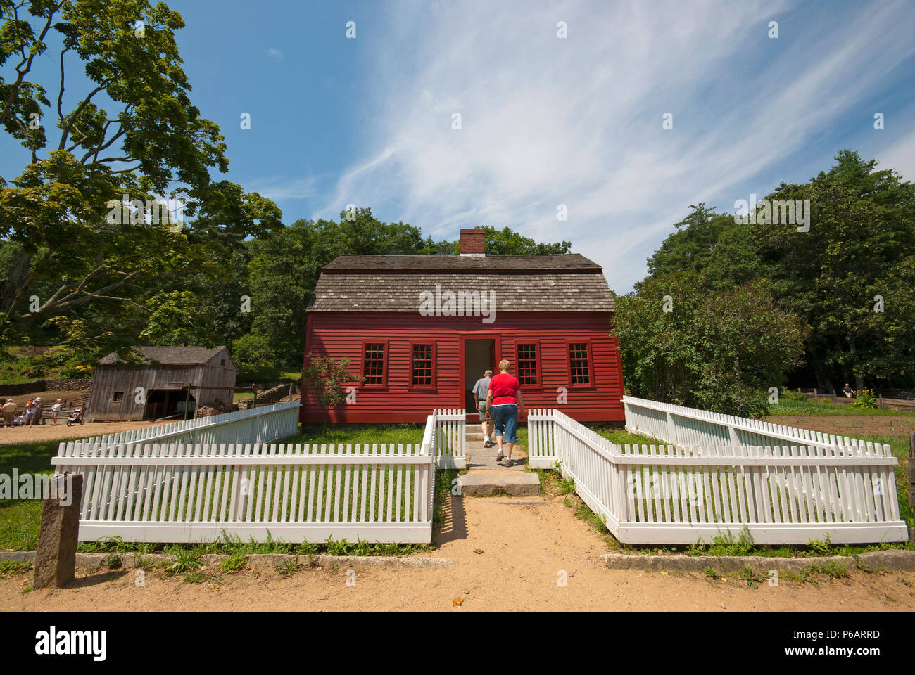Freeman casa colonica presso Old Sturbridge Village, Sturbridge, Contea di Worcester, Massachusetts, STATI UNITI D'AMERICA Foto Stock