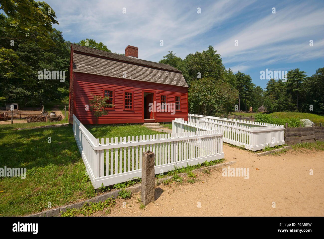 Freeman casa colonica presso Old Sturbridge Village, Sturbridge, Contea di Worcester, Massachusetts, STATI UNITI D'AMERICA Foto Stock