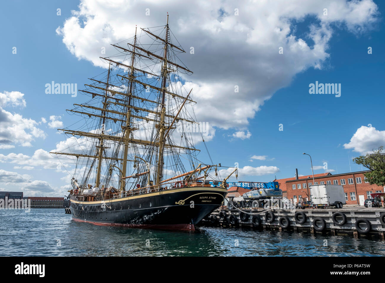 Copenhagen, Danimarca - 23 giugno 2018. Georg Stageis danese un ferro-mondati, completamente truccate, tre-masted Sailing Ship. (Photo credit: Gonzales foto - Kim M. Leland). Foto Stock