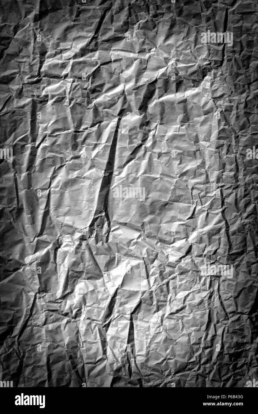 Immagine ravvicinata di carta stropicciata superficie. Foto Stock