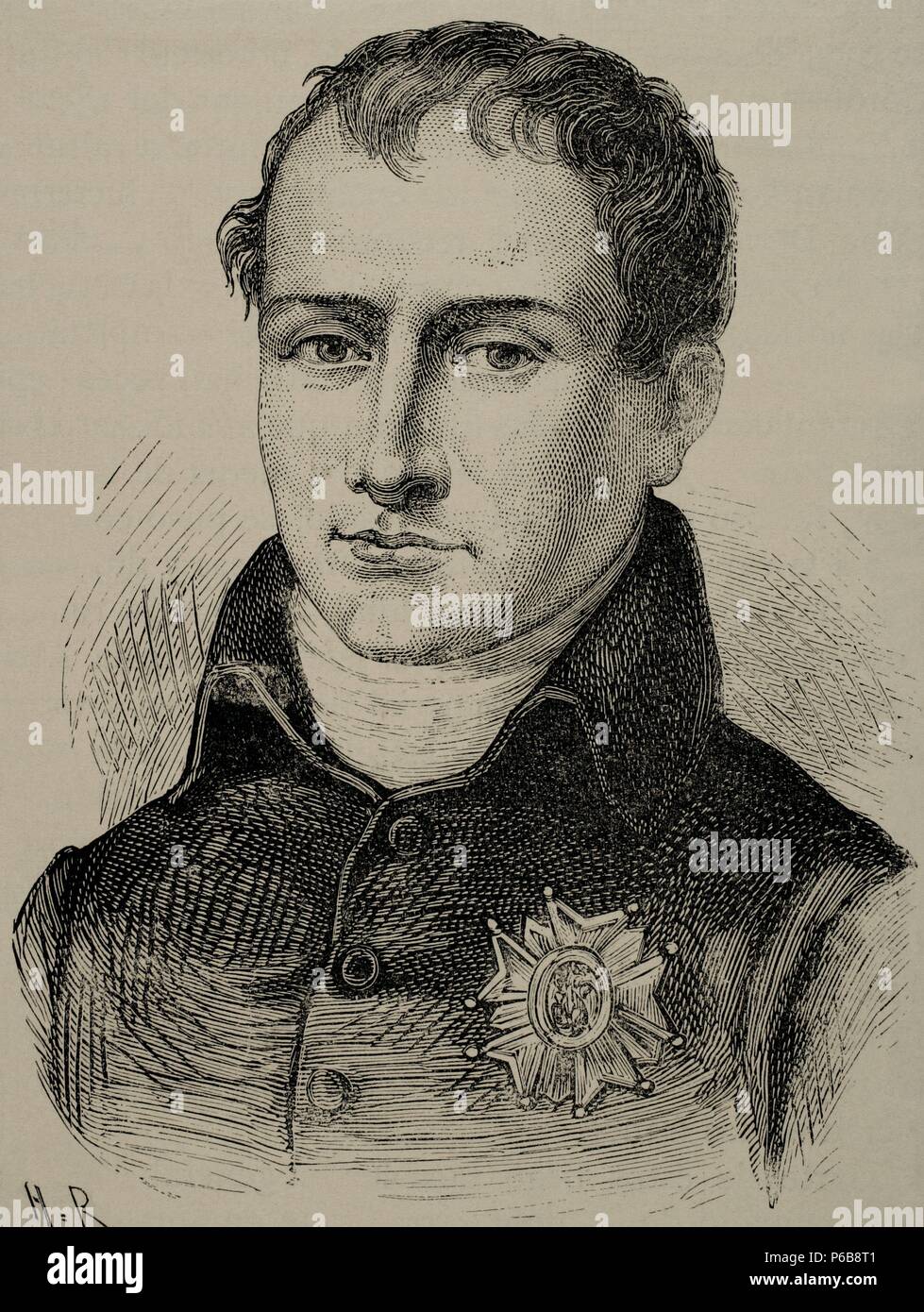 Giuseppe Bonaparte, 1768-1844, Francese Re di Napoli 1806-1808, di Spagna 1808-1813. Fratello di Napoleone I. incisione. da E. Thilly. "Historia universale", 1885. Foto Stock