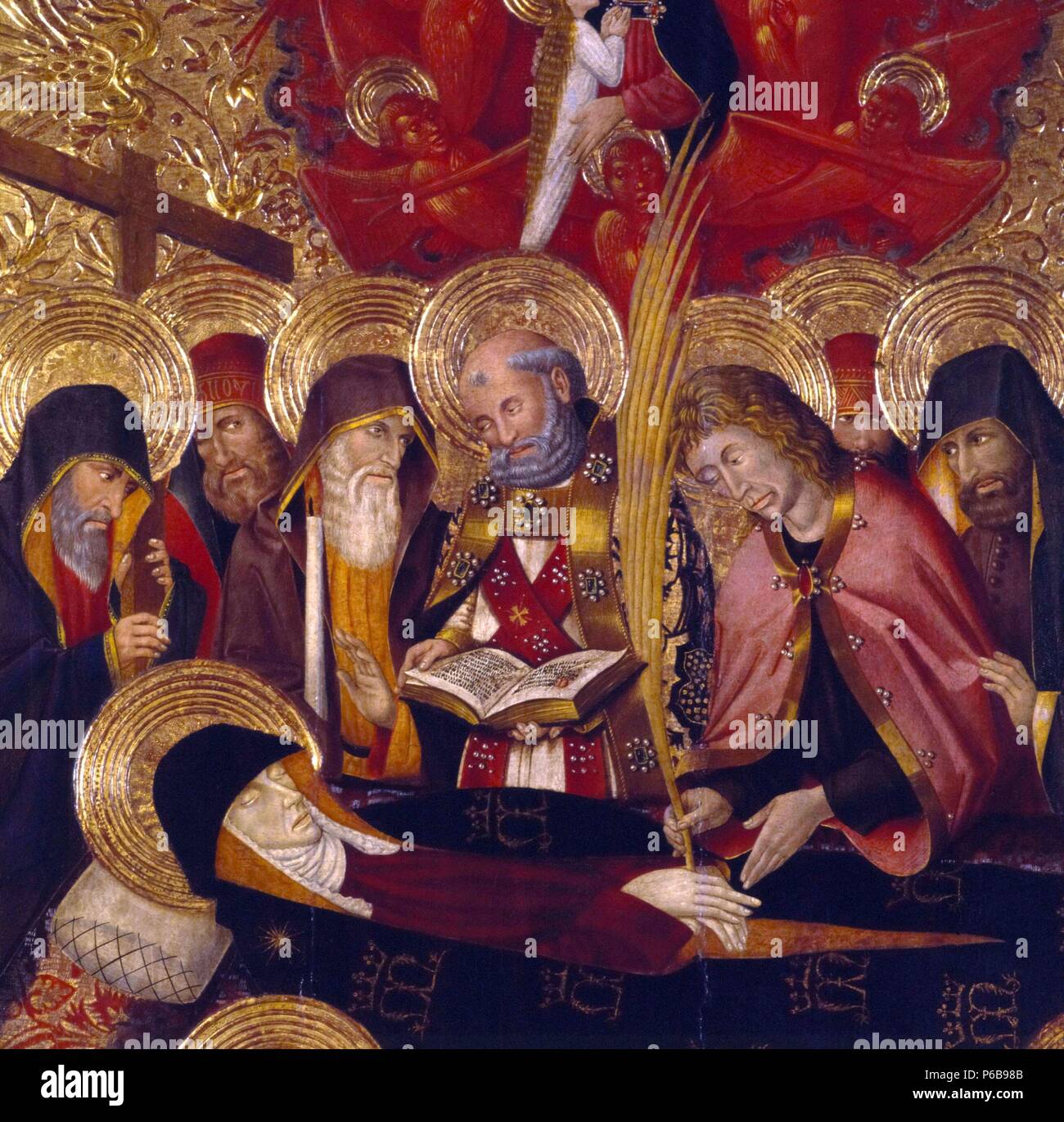 Dettaglio di " la morte della Vergine" di Pedro Garcia de Benavarre, 1460-1465. Museo: Museu d'Història de Catalunya di Barcellona. Foto Stock