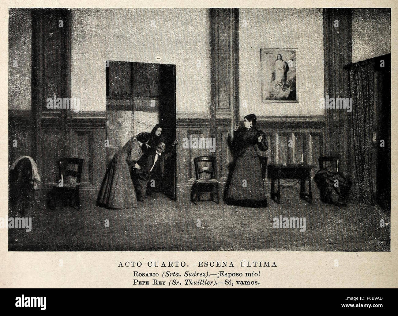 1896-02-08, Blanco y Negro, Doña Perfecta, acto cuarto, escena última, Franzen. Foto Stock