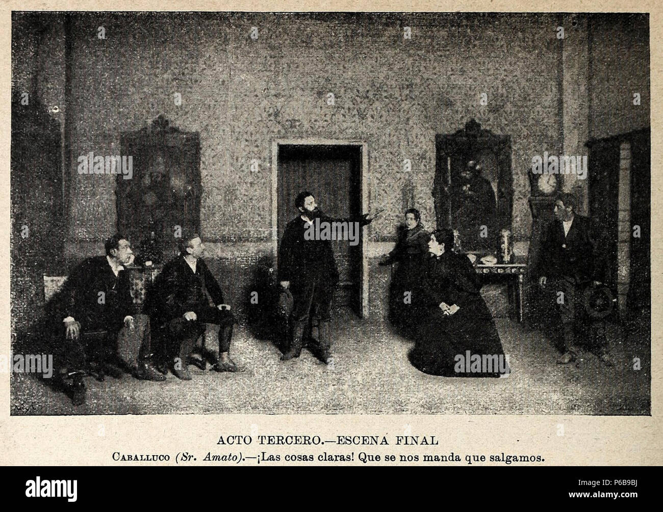 1896-02-08, Blanco y Negro, Doña Perfecta, acto tercero, escena finale, Franzen. Foto Stock