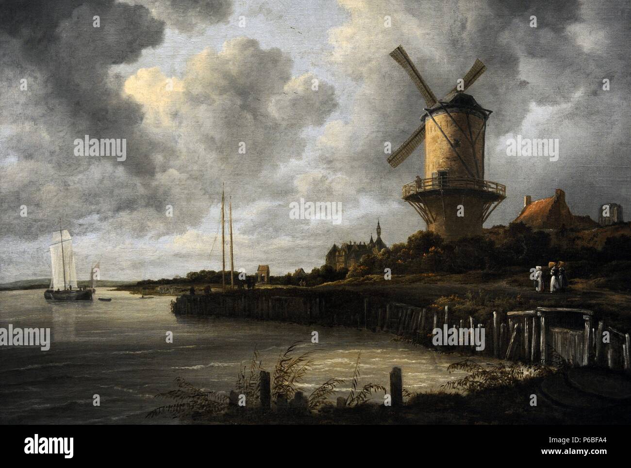 Isaackz Jacob van Ruisdael (c. 1628-1682). Pittore olandese. Il mulino a vento a Wijk bij Duurstede, c. 1668-1670. Rijksmuseum. Amsterdam. Holland. Foto Stock