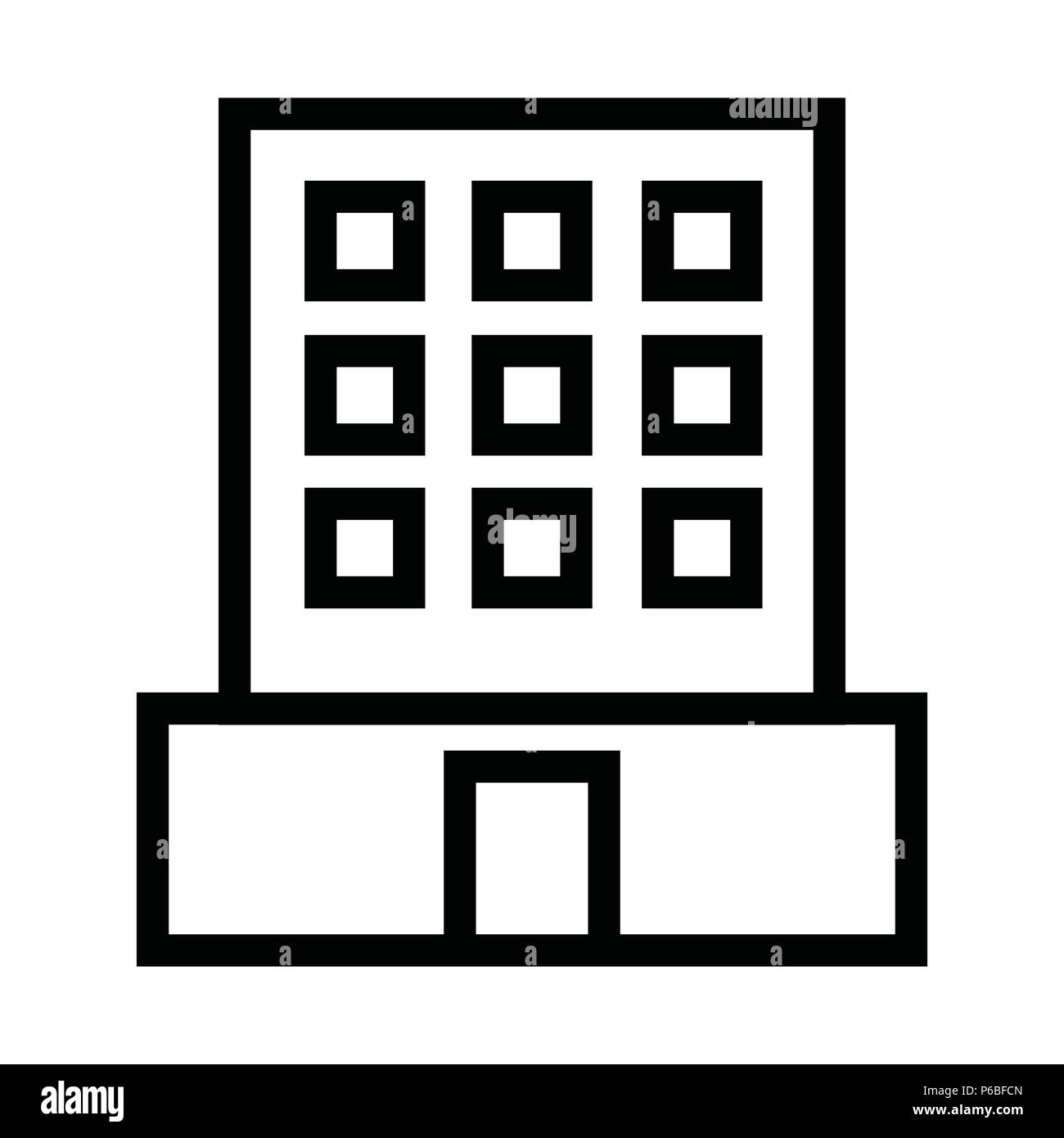 Edificio per uffici con icona di stile struttura illustrazione vettoriale Illustrazione Vettoriale