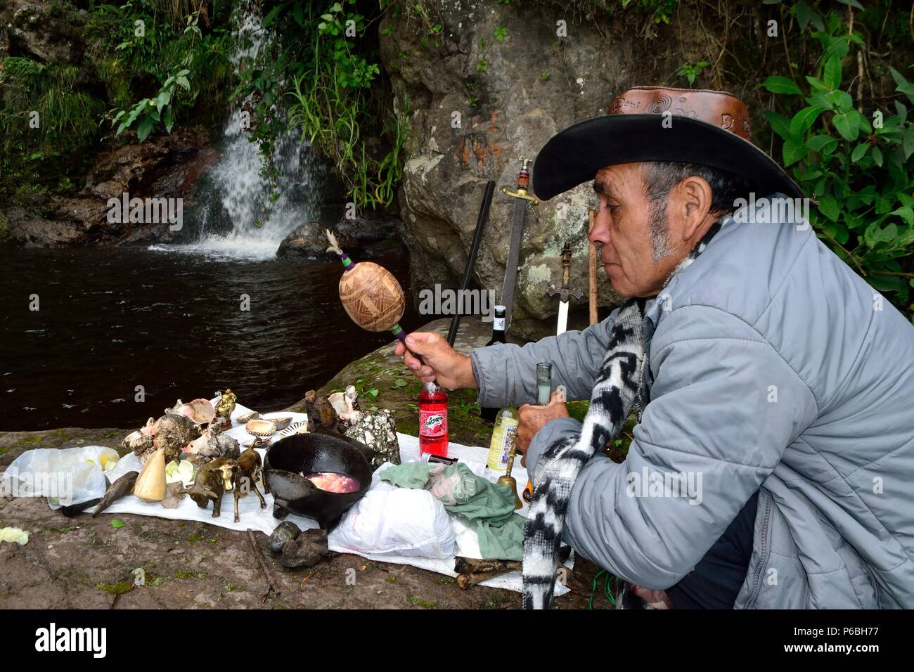 Mesada - sciamanesimo in ' SALALA Las Huaringas ' - HUANCABAMBA.. Dipartimento di Piura .PERÙ Foto Stock