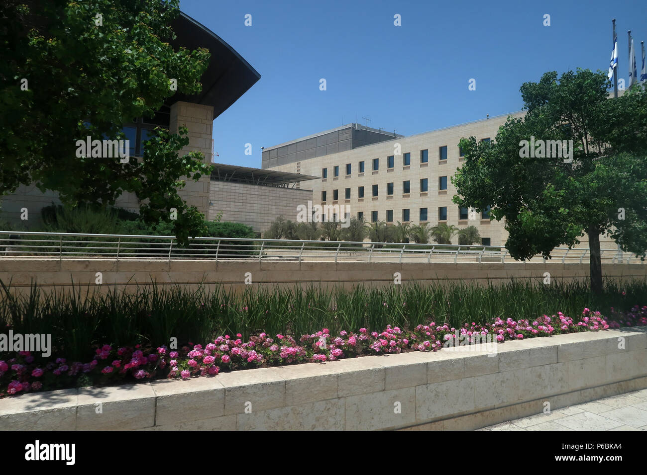 Esterno del Ministero degli Affari Esteri israeliano situato nel complesso del governo in Givat Ram, Gerusalemme Ovest. Israele Foto Stock