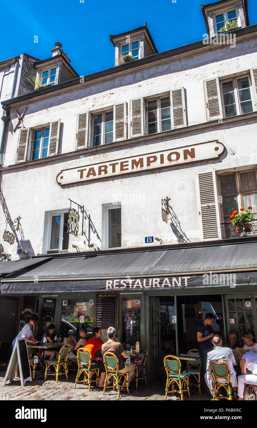 Francia, Ile de France, Parigi, diciottesimo distretto, il Tartempion ristorante sulla collina di Montmartre. Credito Mondatory: Tartempion Ristorante Foto Stock
