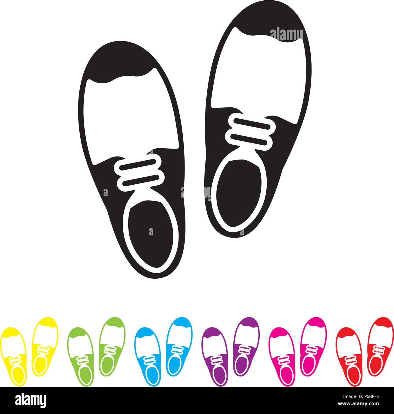Coppia di vettore Brogues icona. Piede elegante simbolo di usura. Illustrazione Vettoriale