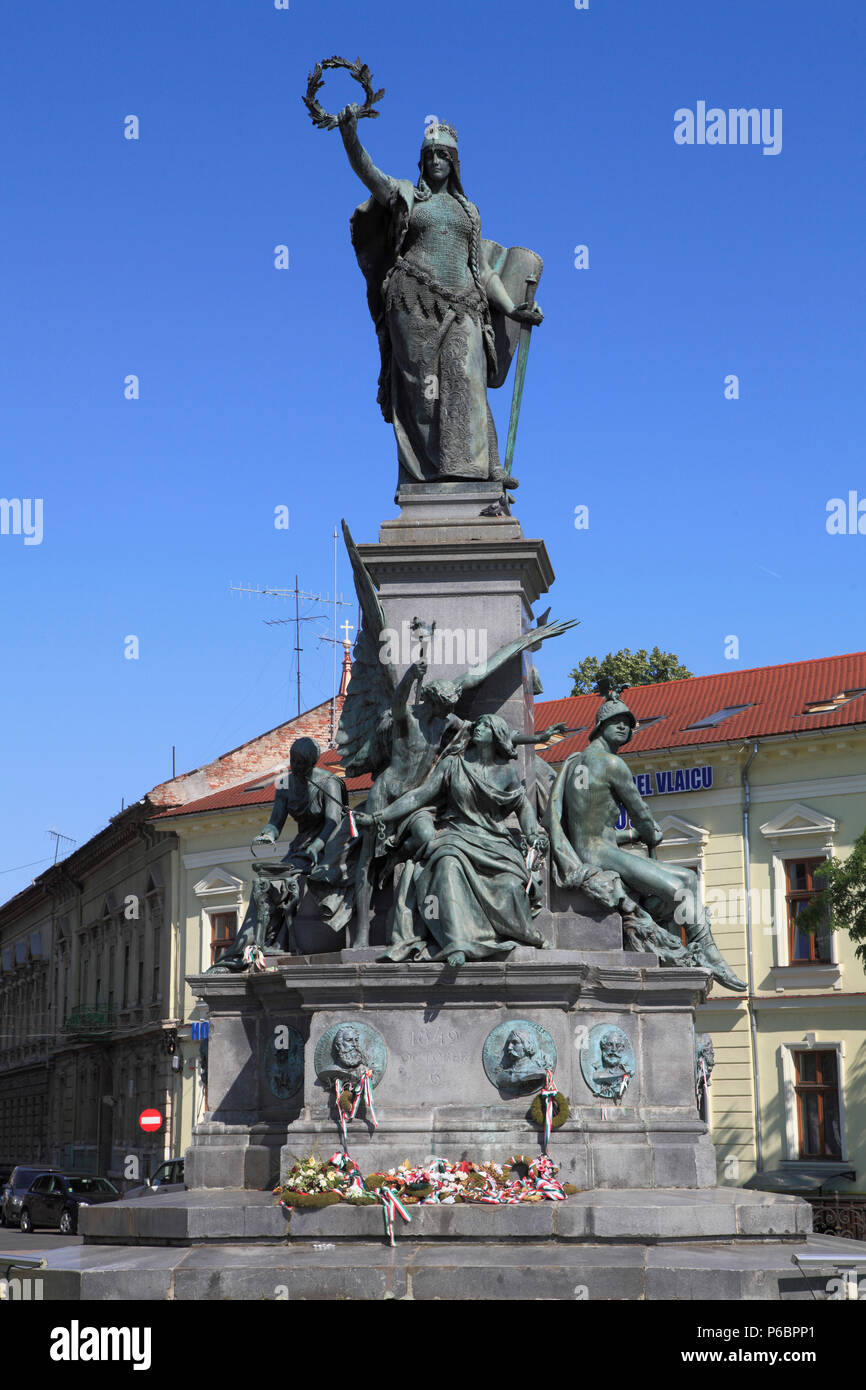 La Romania, Crisana, Arad, Martiri di Arad monumento, Statua della Libertà, la riconciliazione Park, Foto Stock