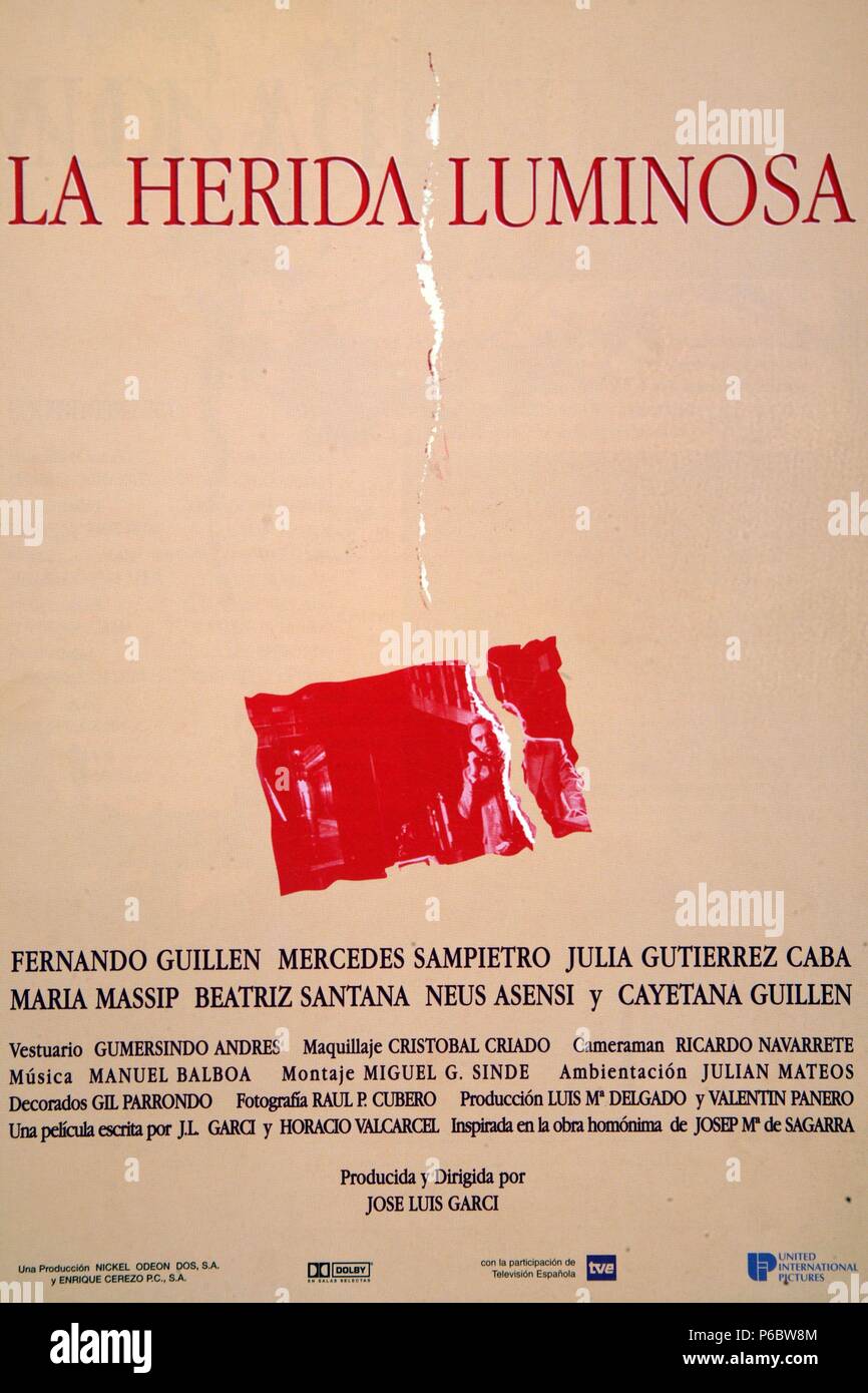 PELICULA : LA HERIDA LUMINOSA , 1997. BASAD EN LA OBRA HOMONIMA DE JOSEP MARIA DE SAGARRA. Direttore : JOSE LUIS GARCI. ACTORES : FERNANDO GUILLEN , MERCEDES SAMPIETRO. Foto Stock