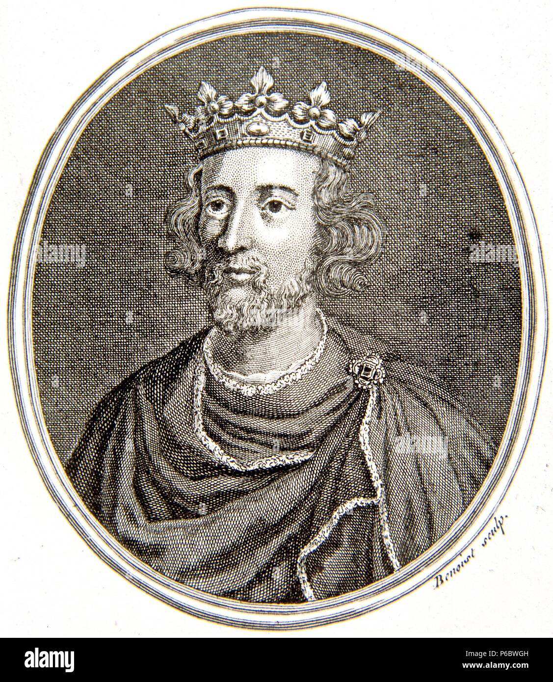 ENRIQUE III. REY DE INGLATERRA. 1207-1272. GRABADO. BIBLIOTECA Nacional. MADRID. Foto Stock