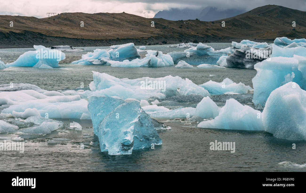 Jokulsarlon ghiacciaio laguna Iceberg guardare come il diamante Islanda Foto Stock
