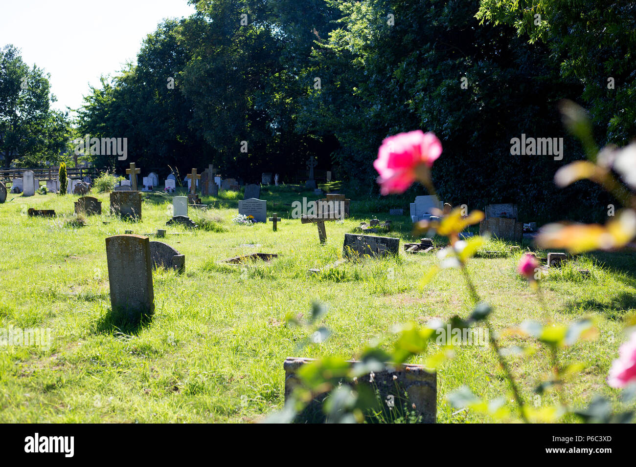 St James la grande chiesa e cimitero, West Hanney, Oxfordshire, Regno Unito Foto Stock