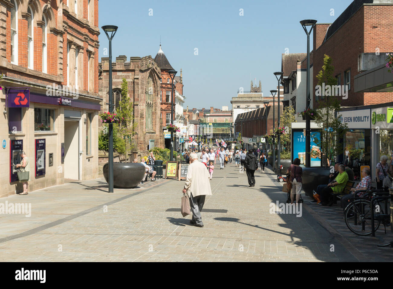 San Pietro, strada pedonale zona shopping, Derby Foto Stock