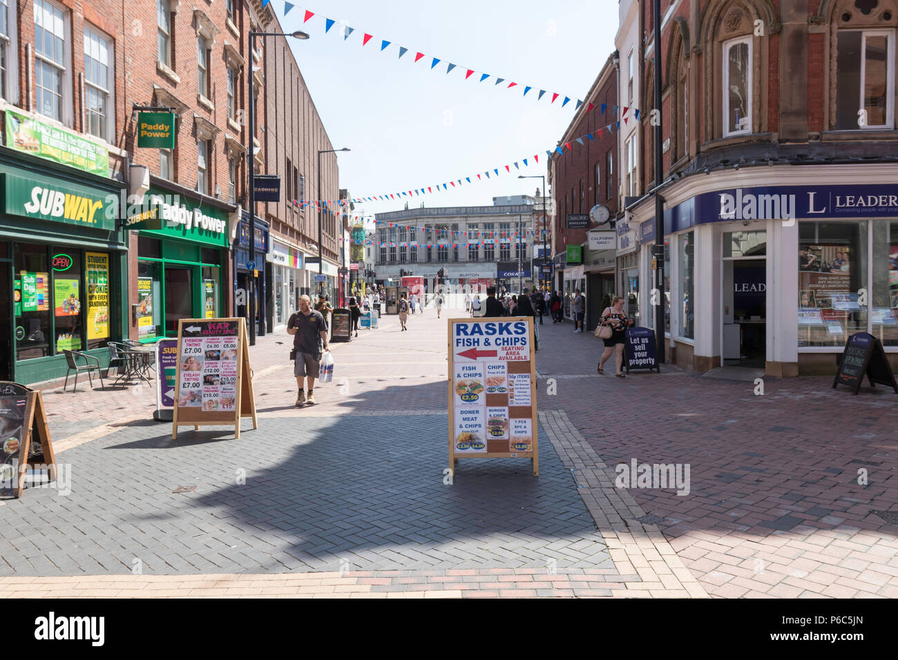 Derby pedonale zona shopping Foto Stock