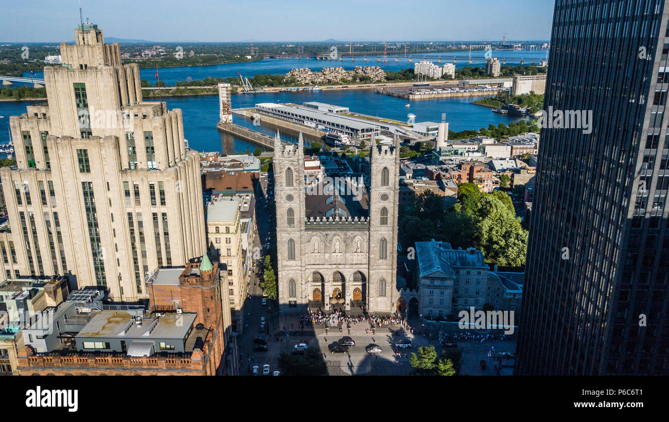 Dalla Basilica di Notre Dame, la Vecchia Montreal o Vieux-Montréal), Canada Foto Stock