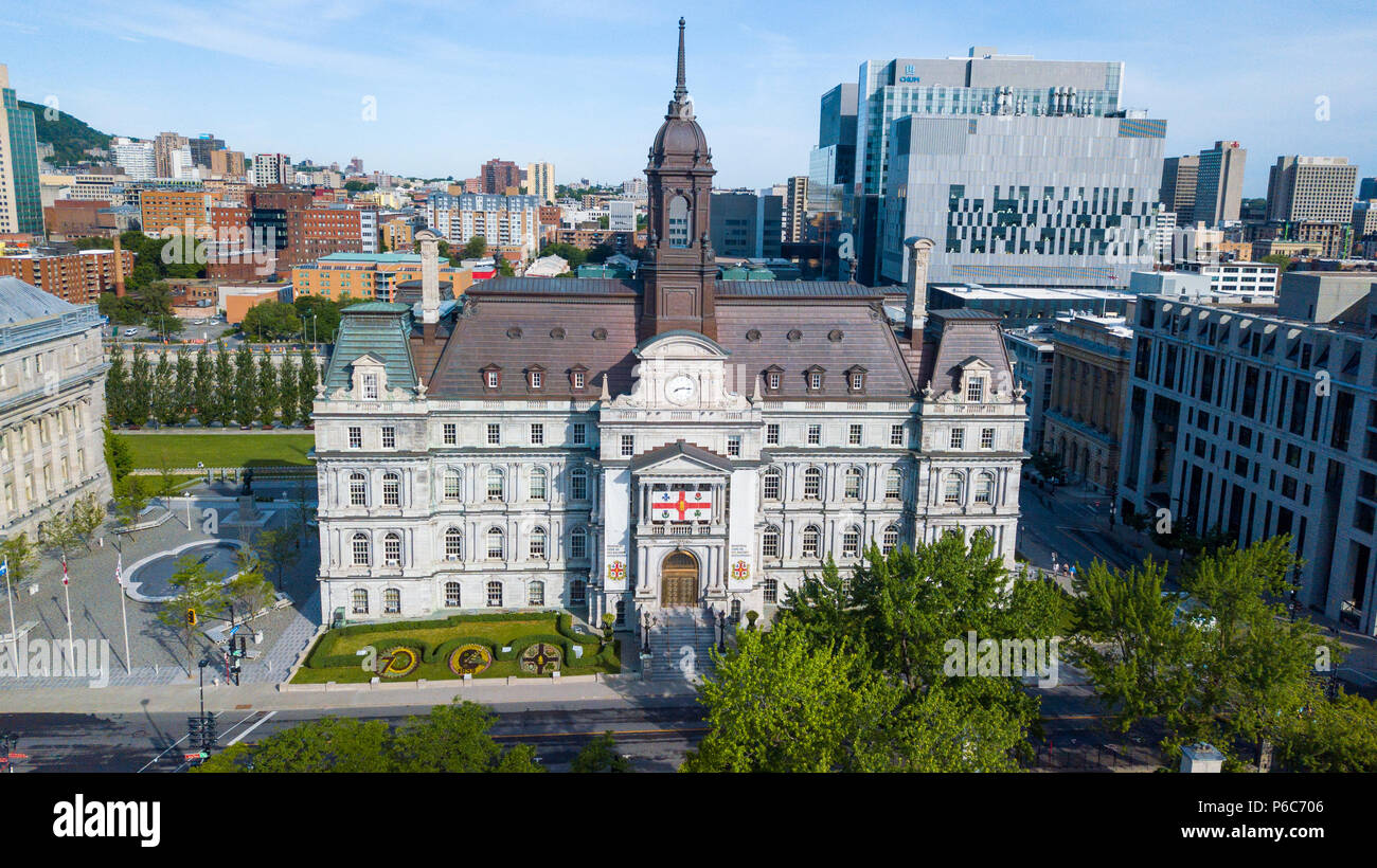 Montreal City Hall, Hôtel de Ville de Montréal, Montreal, Quebec, Canada Foto Stock