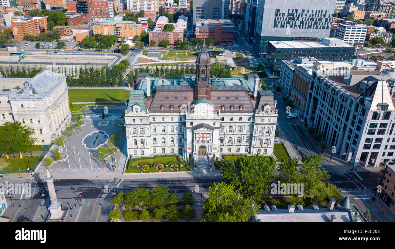 Montreal City Hall, Hôtel de Ville de Montréal, Montreal, Quebec, Canada Foto Stock