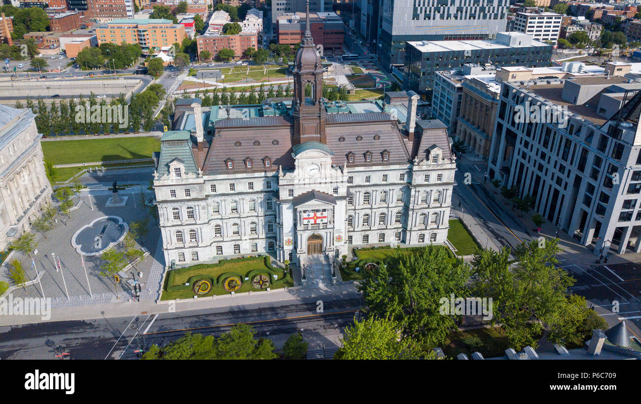 Montreal City Hall, Hôtel de Ville de Montréal, Montreal, Quebec, Canada Foto Stock