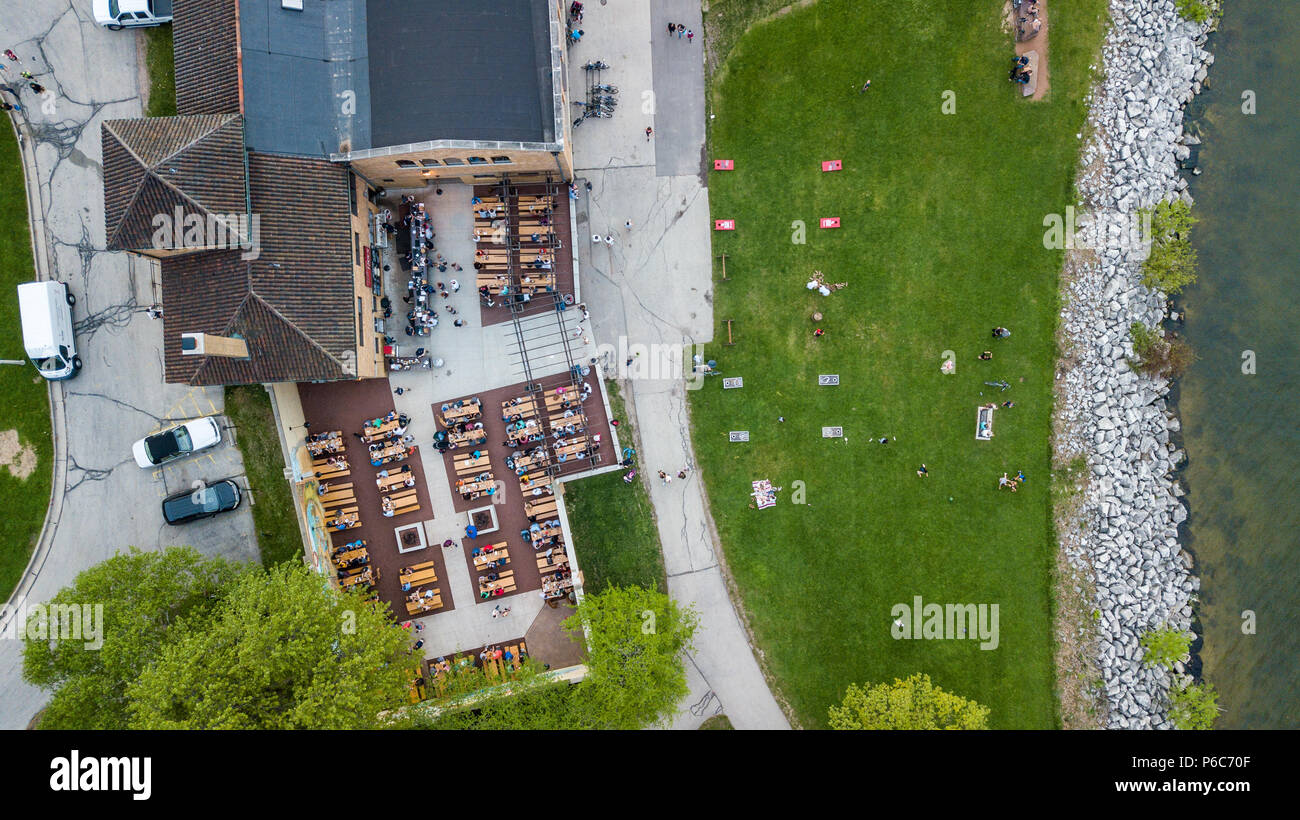 South Shore Terrazza Cucina & Beer Garden, Milwuakke, Wisconsin, STATI UNITI D'AMERICA Foto Stock