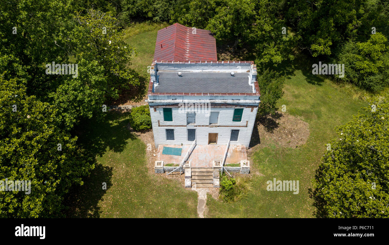 Steven Barker a due piani in mattoni casa slave, Old Cahawba parco archeologico, Orrville, AL, USA, 36767 Foto Stock