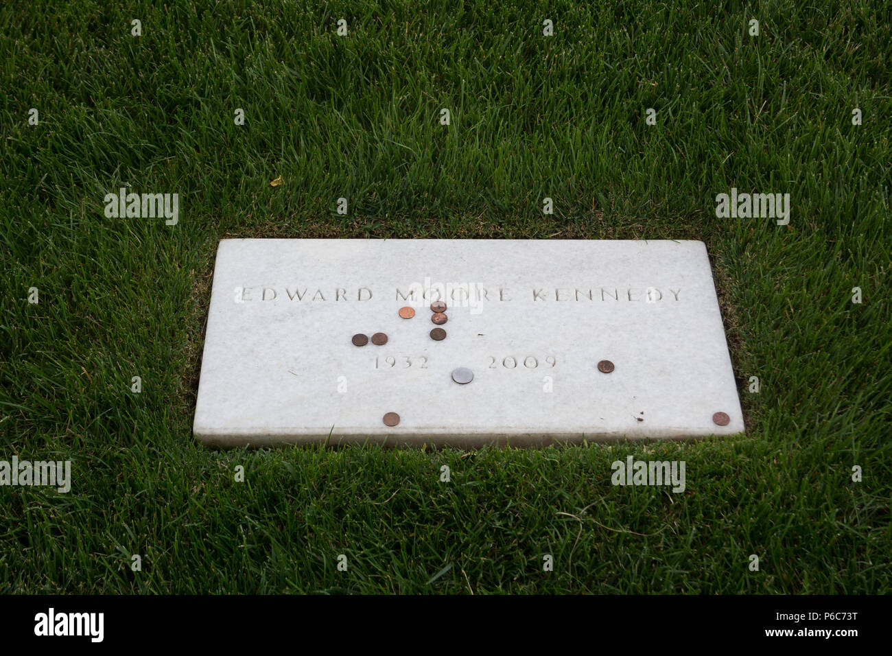 La tomba di Edward (Teddy Kennedy, il Cimitero Nazionale di Arlington, Arlington, Virginia, Stati Uniti d'America Foto Stock