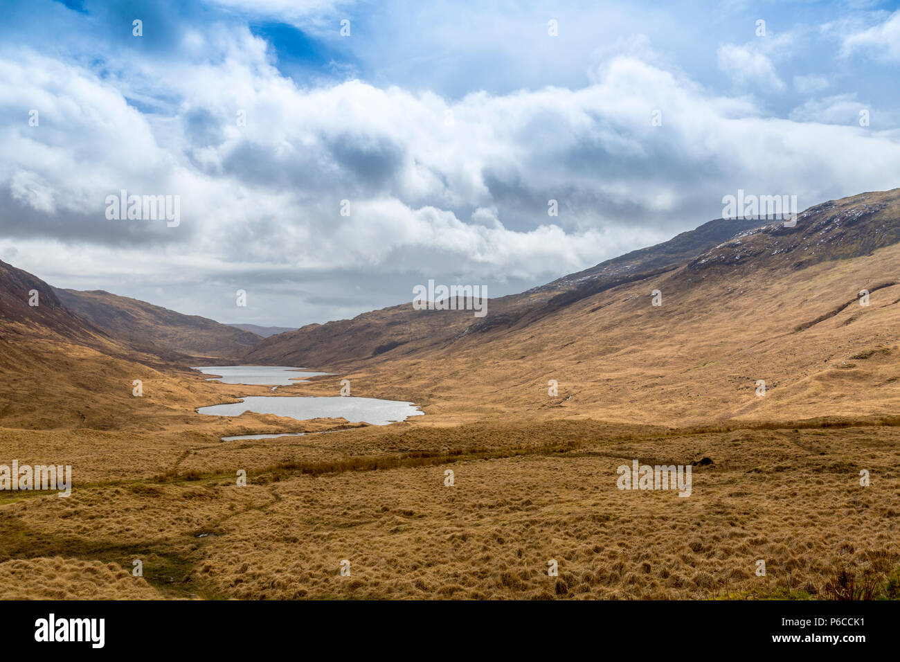 Loch un Ellen e Loch Airde Glais in Glen More, Isle of Mull, Argyll and Bute, Scotland, Regno Unito Foto Stock