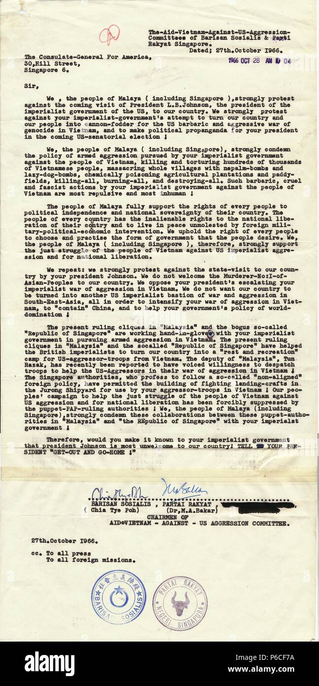 Guerra del Vietnam era foglietto, 1970. () Foto Stock