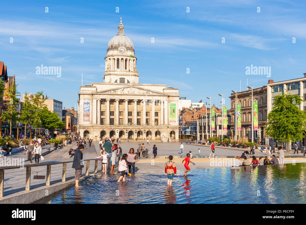 Nottingham City Centre nottingham Old Market Square nottingham casa consiglio di Nottingham East Midlands England Regno unito Gb europa Foto Stock