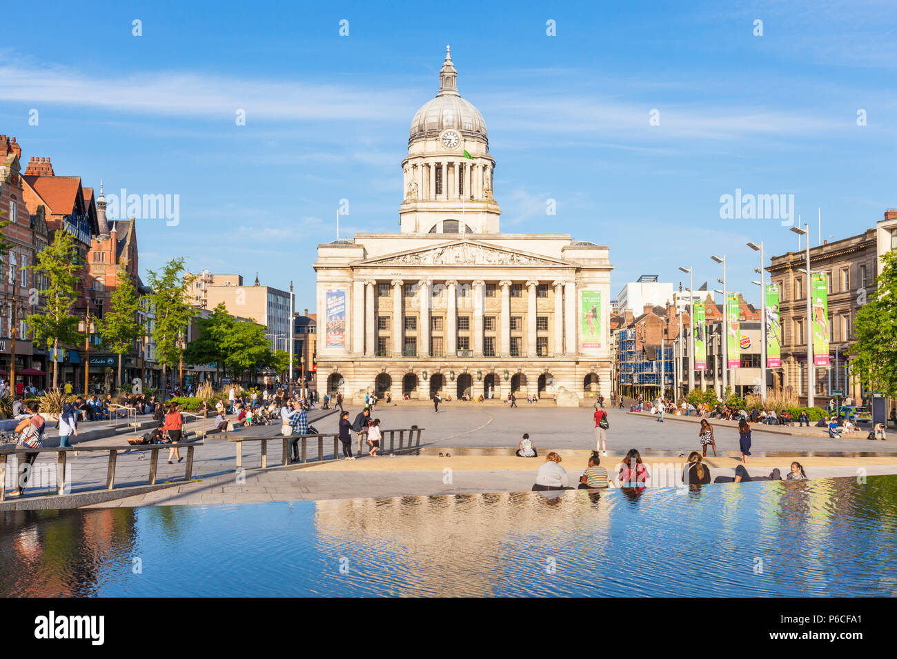 Nottingham City Centre nottingham Old Market Square nottingham casa consiglio di Nottingham East Midlands England Regno unito Gb europa Foto Stock